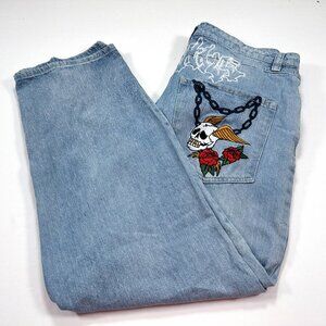Ninth Hall Ambush Jeans Men's 32 Blue Baggy Y2K Dragon Embroidered Skater Denim